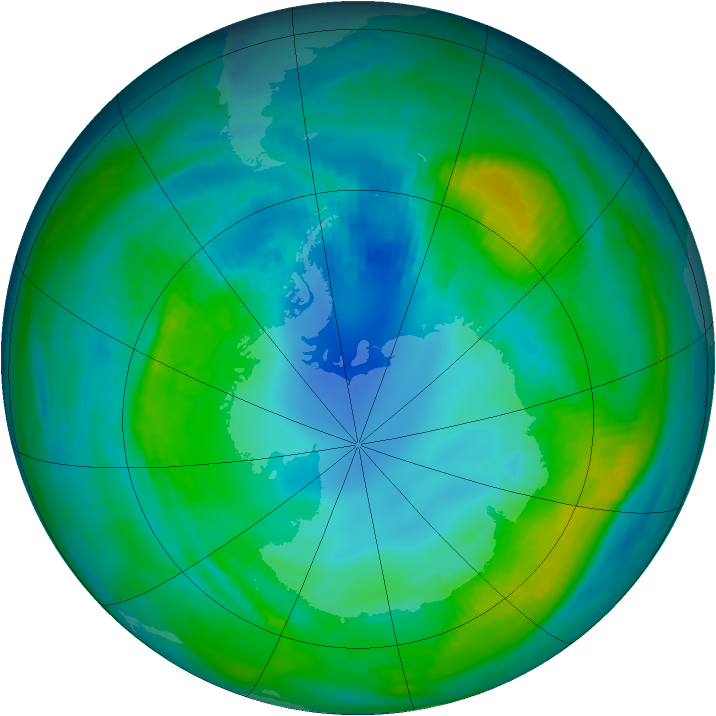 Antarctic ozone map for 24 April 1979
